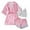 Pink, variant on TFEOQRY Night Robe for Women Sexy Lace Tie Nightgown Three-Piece Set Long Sleeved Sleepwear Pajamas Robe Pink