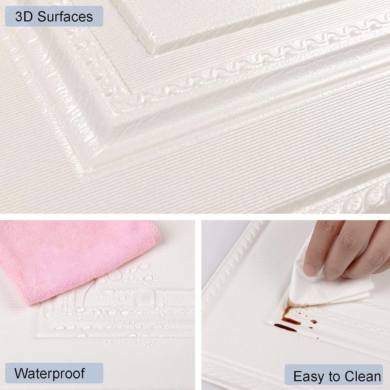 Abyssaly Peel and Stick Ceiling Tiles, 16 Pack, Covered 21 Sq.Ft, Easy to Install for Ceiling and Wall, Plain White（13.8 x 13.8 inch）