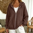 thumbnail image 6 of Zip Up Hoodie Women 2026 Y2K Casual Long Sleeve Oversized Hooded Sweatshirts Fall Winter Comfy Jackets with Pockets Coffee L, 6 of 6