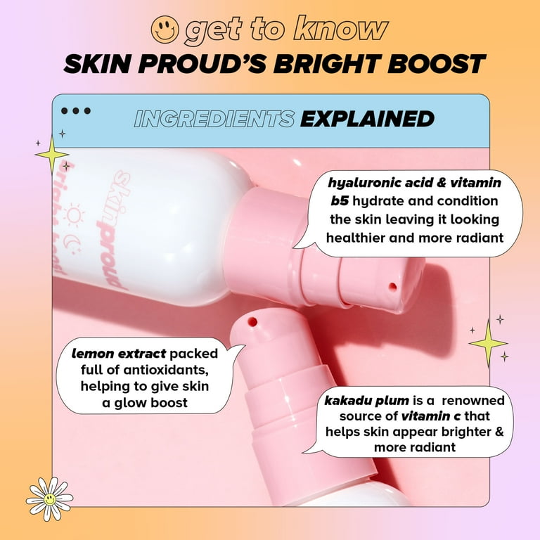 Skin Proud Bright Boost Face Serum, Dull Skin Treatment, 2