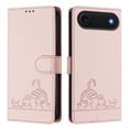 thumbnail image 2 of For IPhone Air 6.5" RFID Blocking Protective Purse Case Cat Embossed Strong Magnetic Attachment/Closure, Card Slots/Pocket, PU Leather Flip Wallet Case With Hanging Rope,Pink,For iPhone Air, 2 of 7