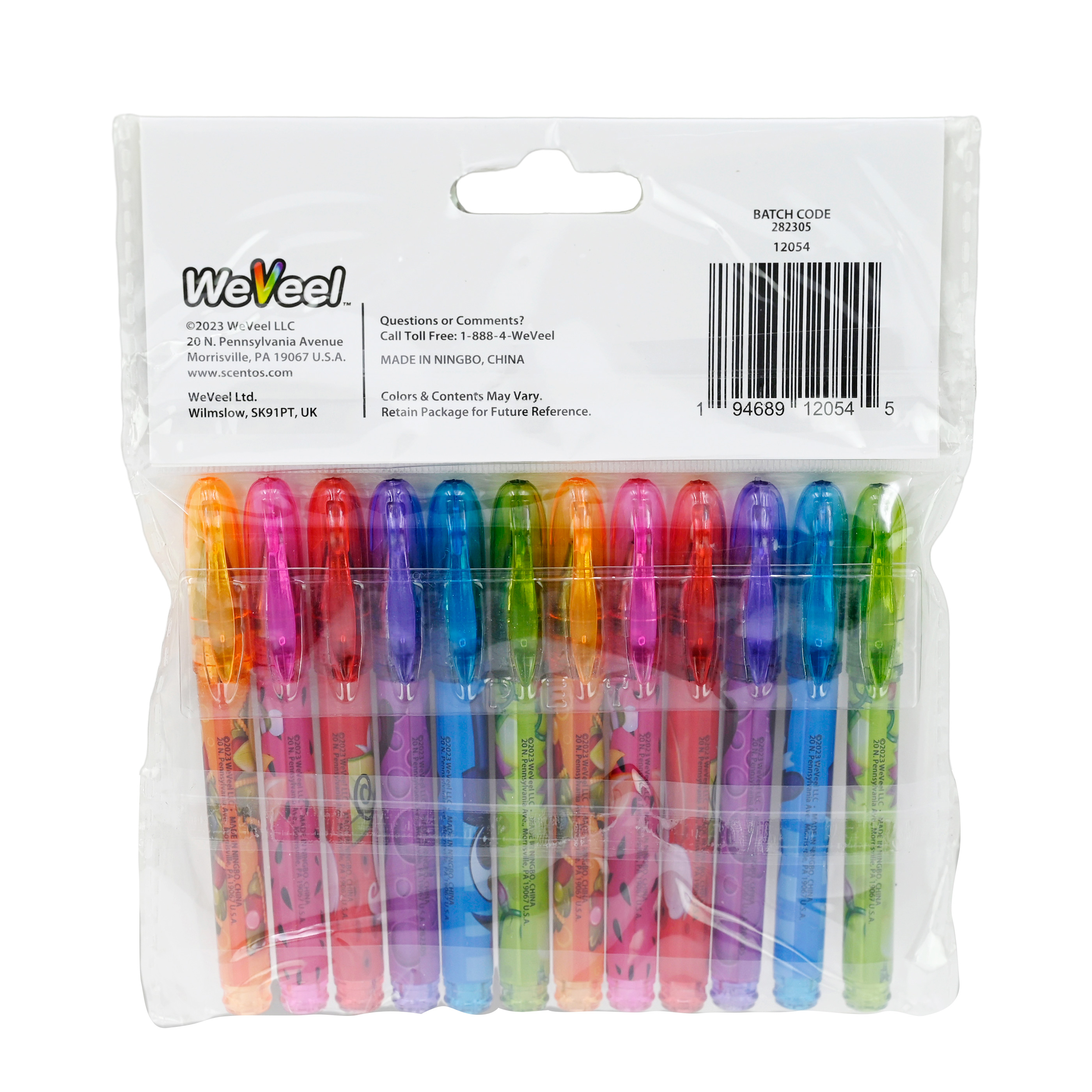 Scentos Scented 12ct Christmas Assorted Color Mini Gel Pens Age Group