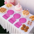 thumbnail image 6 of Inadays 175Pcs Disposable Party Supplies Includes Hot Pink Paper Plates Cup Napkins Forks Spoons Knives, Dinnerware Set for Garden Party Birthday BBQ Baby Shower Wedding, Serve 25 Guests, 6 of 7