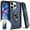 Navy Blue, variant on Emax Armor Hybrid Magnet Ring Stand Case For iPhone 13 Pro Max (6.7") - Black