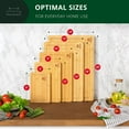 thumbnail image 6 of Luxury Wood Cutting Board for Kitchen - Chopping Board w/Juice Groove & Easy Grip Handle - Organic Wooden Cutting Boards for Meat, Cheese, Fruits & Vegetables (Set of 5), 6 of 6