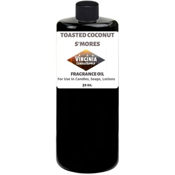 Toasted Coconut S'Mores Fragrance Oil Our Version of The Brand Name 32 oz Bottle for Candle Making, Soap Making, Tart Making, Room Sprays, Lotions, Car Fresheners, Slime, Bath Bombs, Warmers
