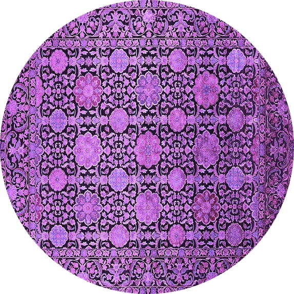 Ahgly Company Indoor Round Oriental Purple Industrial Area Rugs, 6' Round