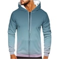 thumbnail image 1 of Sudadera con capucha para hombre, informal, a la moda, con cremallera, estampado degradado, manga larga, sudadera con capucha, blusa de poliéster para hombre, 1 of 4