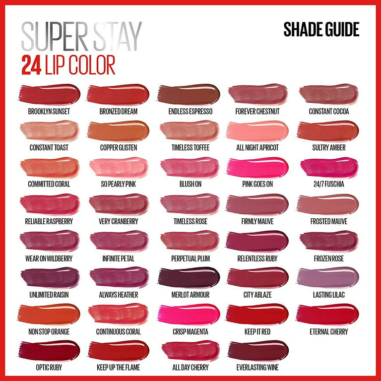 3pack Maybelline SuperStay Long Balm, Lip Sunset 24 Lip Brooklyn and Lipstick Liquid Finish, 2-Step Color, Lasting High-Impact Satin