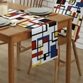 thumbnail image 5 of Table Runner Modern Geometric Abstract Table Decoration for Kitchen Dinning Mid Century Colorful Table Decoration for Indoor Outdoor Party Wedding Decor 13x72inch, 5 of 7