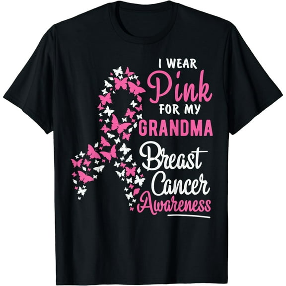 I Wear Pink For My Grandma Breast Cancer Granddaughter T-Shirt