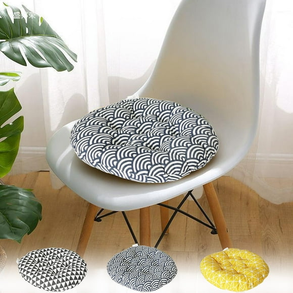 Cojín Redondo de Poliéster Azul para Silla (40 X 40 X 9 Cm). Ideal para Oficina, Aula y Suelo. Alta Elasticidad, Impermeable y Antimanchas, Ideal para Uso En Interiores y Exteriores.