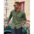 thumbnail image 2 of COOFANDY Men's Denim Shirt Long Sleeve Button Down Shirt Business Casual Dress Shirts, 2 of 6