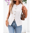 thumbnail image 2 of BTFBM Summer Sleeveless Blazer Vest For Women Dressy Button Down Round Neck Business Casual Outfits Work Suit Vests Tops, 2 of 7