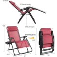 thumbnail image 3 of S AFSTAR  Chair, Oversized Outdoor Lounge Chair with Cup Holder & Detachable Pillow, Folding Patio Recliner,  Lawn Chair for Poolside Backyard Beach, Support 500 Lbs (Wine), 3 of 9