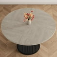 thumbnail image 4 of Gaderth 47" Round Dining Table For 4-6 People,Circle Kitchen Table,Farmhouse Round Dining Room Table,Wood Dinner Table With Sturdy Waveform Pedestal Base For Living Room Apartment,Table Only, 4 of 9