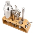 thumbnail image 1 of Juego de herramientas de barra de acero inoxidable de 10 piezas con soporte de bambú con soporte de bambú - Juego de barra con todos los prácticos accesorios de barra, 1 of 5