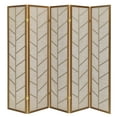 thumbnail image 6 of 5 Panels Room Divider Screen with Jute Insert Geometric Cutout Wood 71” High x 87.50” Wide, 6 of 6