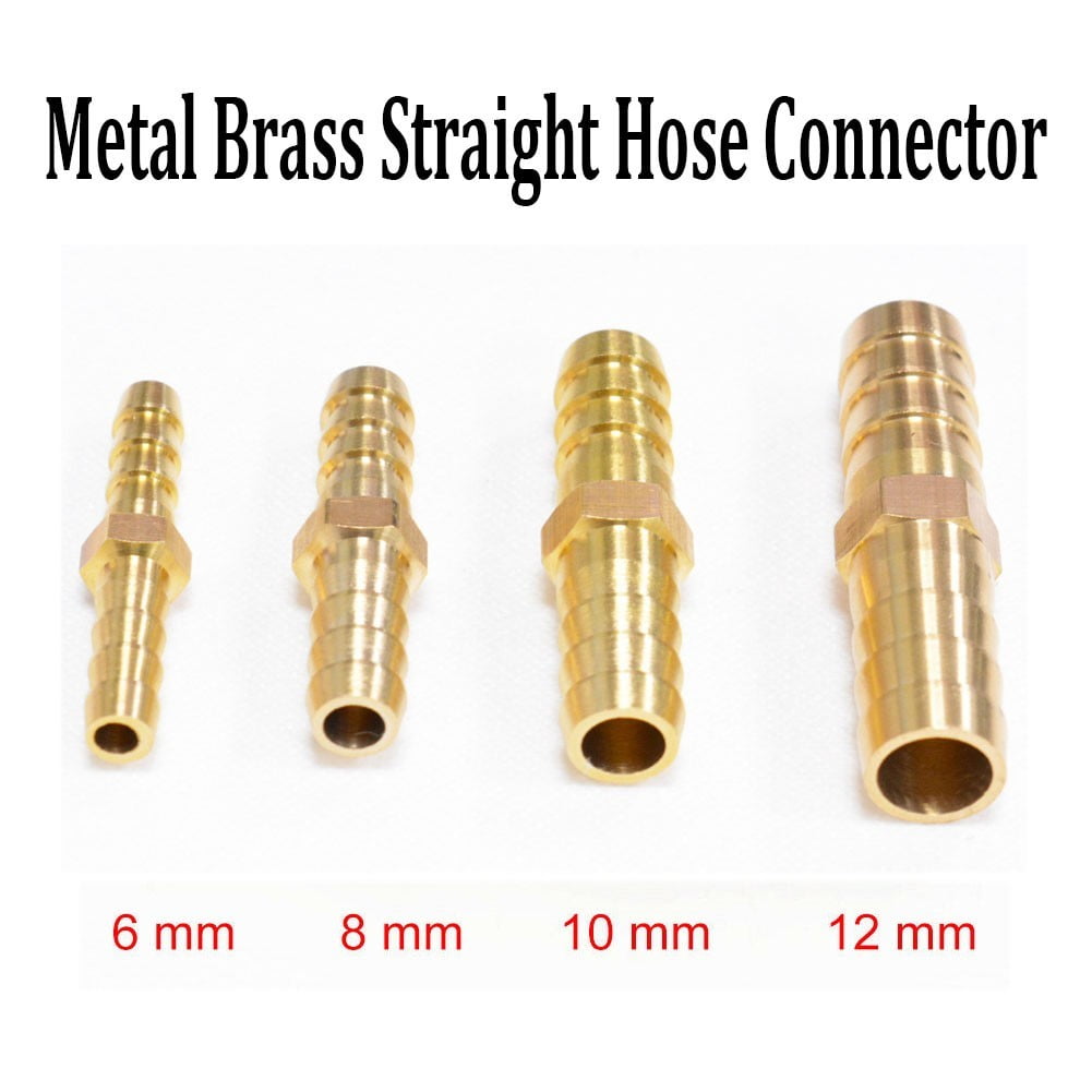 Straight Solid Brass Hose Joiner Barbed Connector Air Fuel Water Pipe Tubing 