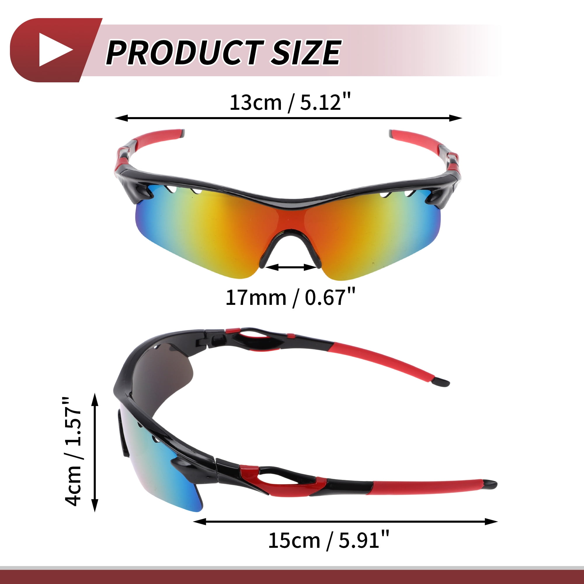Unique Bargains 1 Set Motorcycle Riding Goggles PC Tri-acetel Cellulose Outdoor Sports Sunglasses for Motocross Dirt Bike ATV Purple Silver Tone Lens Red Black Frame