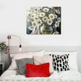 thumbnail image 5 of Nawypu  Gray Daisy Bathroom Wall Decor Canvas Print Picture Art Hanging Dining Room Kitchen Office Living Room Bedroom, 5 of 6