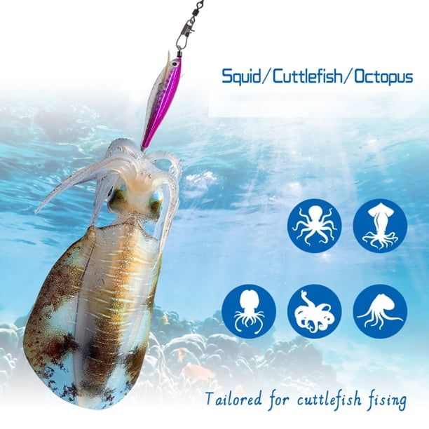 Anzuelo de pesca cebo luminoso pulpo sepia cebo calamar rosa