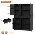 thumbnail image 2 of Homfa 70.8'' Tall Kitchen Pantry Storage Cabinet with Door Racks & Drawers, Modern 8 Doors Food Pantry Cabinet for Dining Room, Living Room, Black, 2 of 7