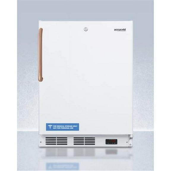 ADA compliant 24" wide all-freezer for built-in use, manual defrost with a copper handle