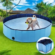Large Foldable Swimming Pool for Dogs,Pet Bath Tub, Bathtub for Pets, PVC Paddling Pool,Swimming Bathing Tub,Outdoor Indoor Dog Pool,Sandpit Non-Slip and Wear-Resistant