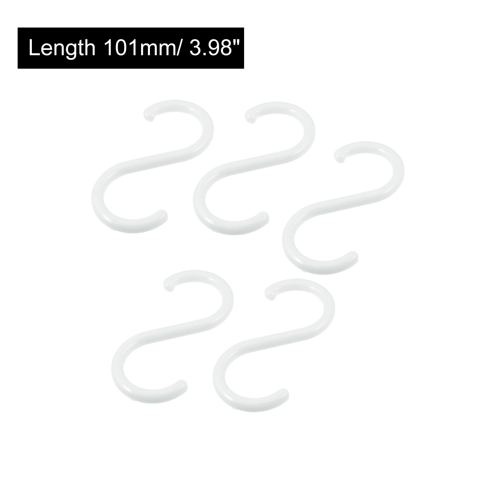 Unique Bargains Plastic S Shape Hanger Hook for Home Clothing Baskets, 5 Pieces, White