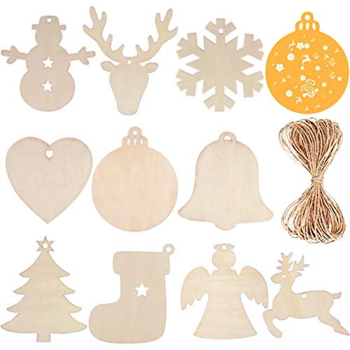 10 Shapes Jolik 100 Pieces Wooden Ornament Unfinished Christmas Wooden Ornaments Hanging Crafts for DIY Christmas Hanging Decoration 10 Shapes Jolik 100 Pieces Wooden Ornament Unfinished Christmas Wooden Ornaments Hanging Crafts for DIY Christmas Hanging Decoration