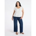thumbnail image 2 of Time and Tru Women's Pintuck Sweetheart Top with Flutter Sleeves, Sizes XS-XXXL, 2 of 6
