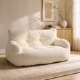 thumbnail image 3 of PamapicLife 61"W Bean Bag Chair White Large Foam Filled and Plush Corduroy Indoor Sofa, 3 of 7