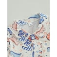 thumbnail image 5 of 4th of July Baby Boys Button-Down Lapel Shirts USA Dinosaur Print Short Sleeve Turn-Down Collar Tops Summer Clothes, 5 of 9