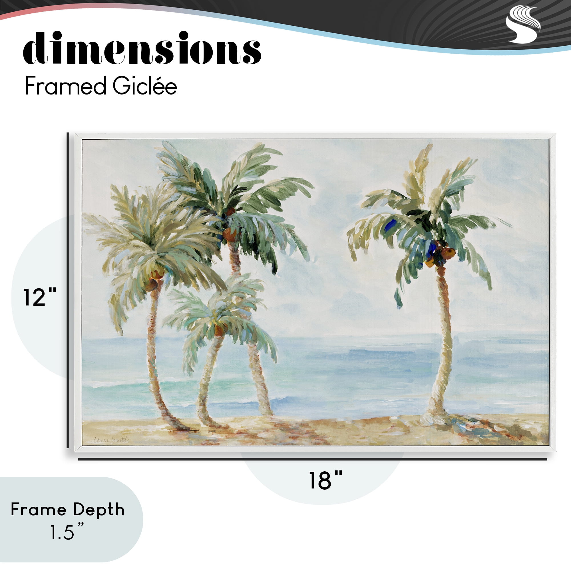 Stupell Industries Palm Trees in Paradise White Framed Giclee Art, design by Lanie Loreth