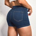 thumbnail image 5 of Conairie Blue Jean Shorts Women Slim Butt Lift Stretchy High Waisted Denim Shorts Comfort Vintage Washed Summer Trousers with Pockets L, 5 of 9