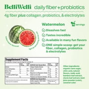 (3 pack) BelliWelli Daily Fiber Supplement with Probiotics, Electrolytes, and Collagen - Watermelon, 6.4 oz
