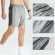 thumbnail image 2 of Mens Pantalones Cortos de Cintura Elástica con Bolsillos, Color Sólido Dibujo Casual Apretón de la Cintura Ejercicio Ventilar para el Gimnasio, 2 of 7