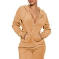 thumbnail image 5 of Fangasis Ladies Tracksuit Set Solid Color 2 Piece Outfits Hooded Sweatsuits Women Casual Hoodies And Sweatpants Comfy Fitness Champagne XL, 5 of 9