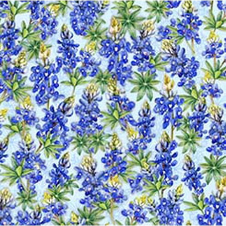This & That XI - Powder Blue - Bluebonnets - 30652-B- QT Fabrics