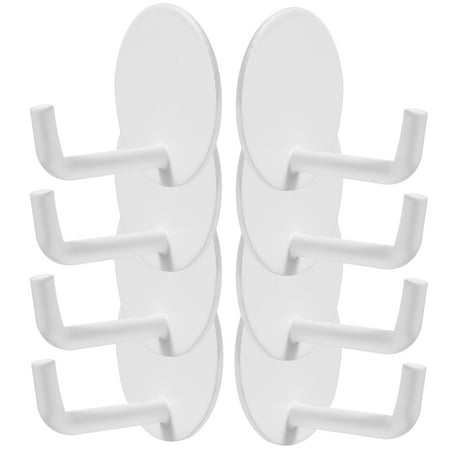 

8 Pcs Stainless Steel Hook Wall Mount Key Holder White