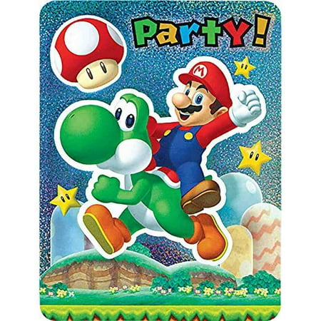 Super Mario Brothers Jumbo Deluxe Invitations 8 Per Pack Walmart Com