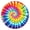 Rainbow Tie Dye, variant on Blue White Tie Dye Mandala Pattern Round Fitted Tablecloth with Elastic Edge,Dining Table Cover Waterproof,Outdoor Round Tablecloth for Camping,Dining,Indoor and Outdoor