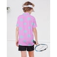 thumbnail image 4 of Lanbubble Big Boys Polo Shirts Collared Palm Printed Hawaiian Shirt Short Sleeve Top, 4 of 6
