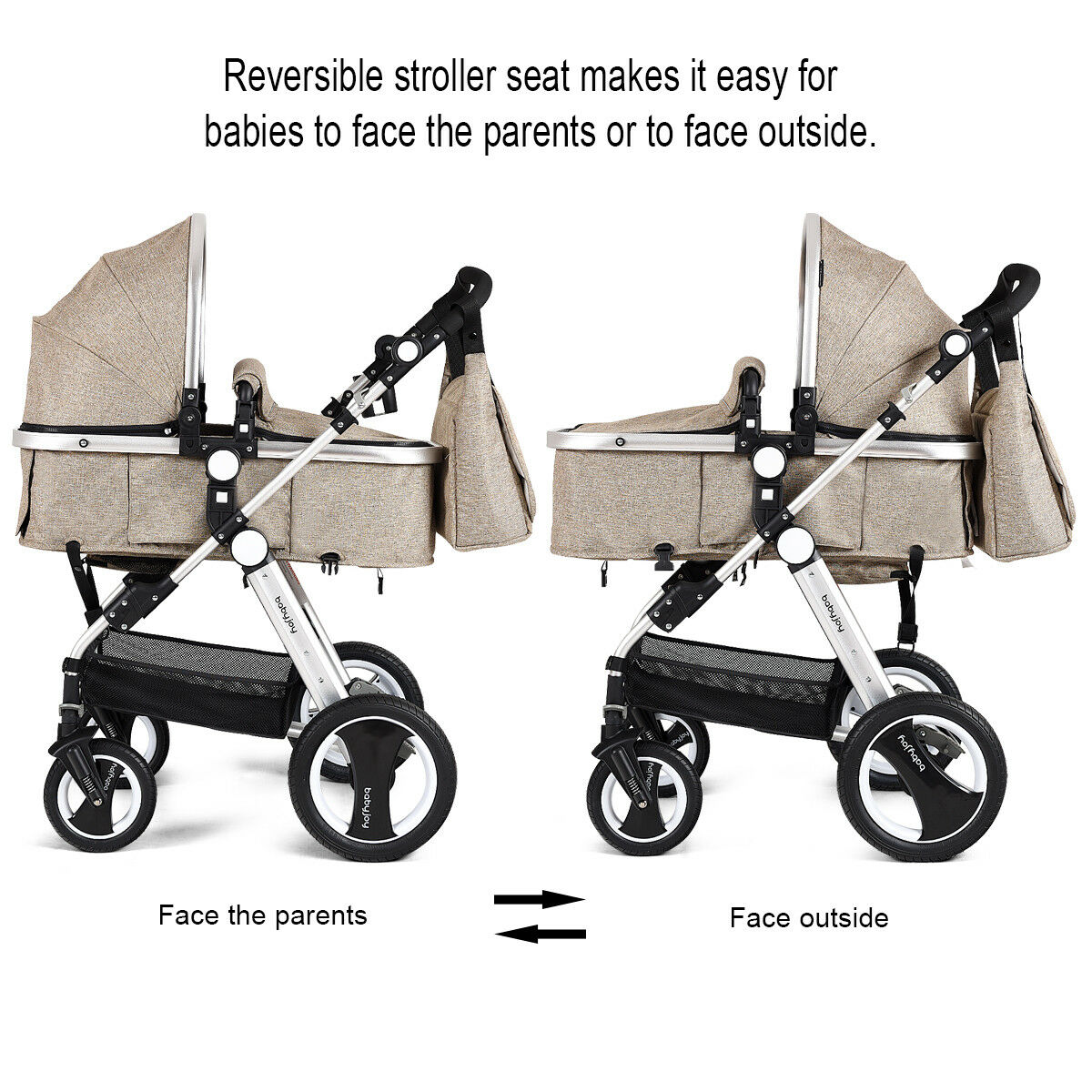 khaki pushchair