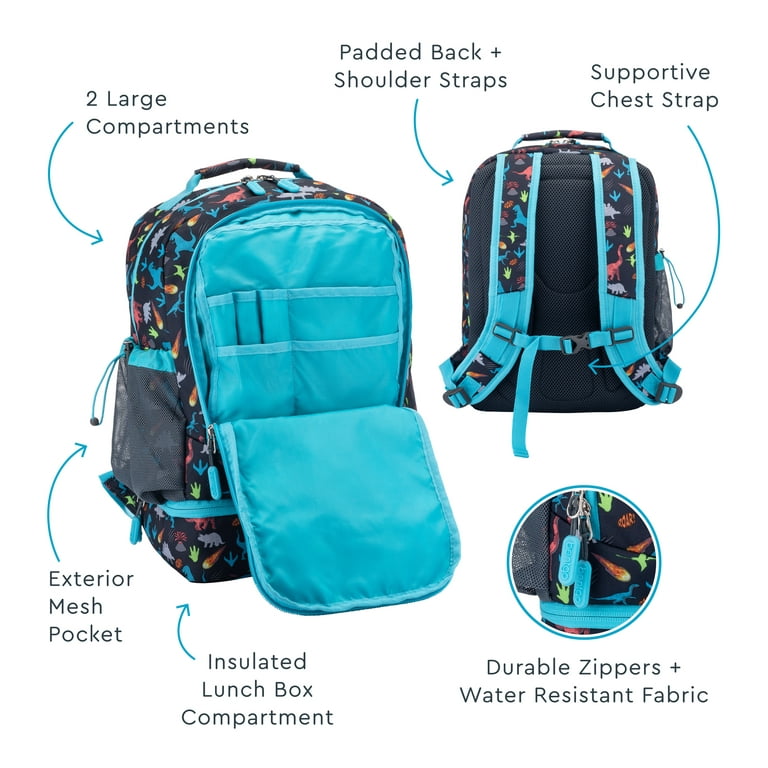 Bentgo Kids Prints 2-in-1 Backpack & Insulated Lunch Bag - Shark, Blue
