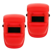 Red PC Grinding Welder Mask Adjustable Welding Helmet with Cowhide Headband for Working