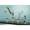 thumbnail image 2 of Kingston Brass KB1792BEXBS 8" to 16" Widespread Kitchen Faucet with Brass Sprayer, PB, 2 of 4