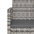 thumbnail image 5 of vidaXL Garden Bench with Cushions Grey 105 cm Poly Rattan, 5 of 5