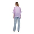 thumbnail image 6 of Tahari Women's Lightweight Kimono with Crochet Fringe Trim, Light Purple, 6 of 7
